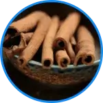 Cinnamon sticks in a bowl
