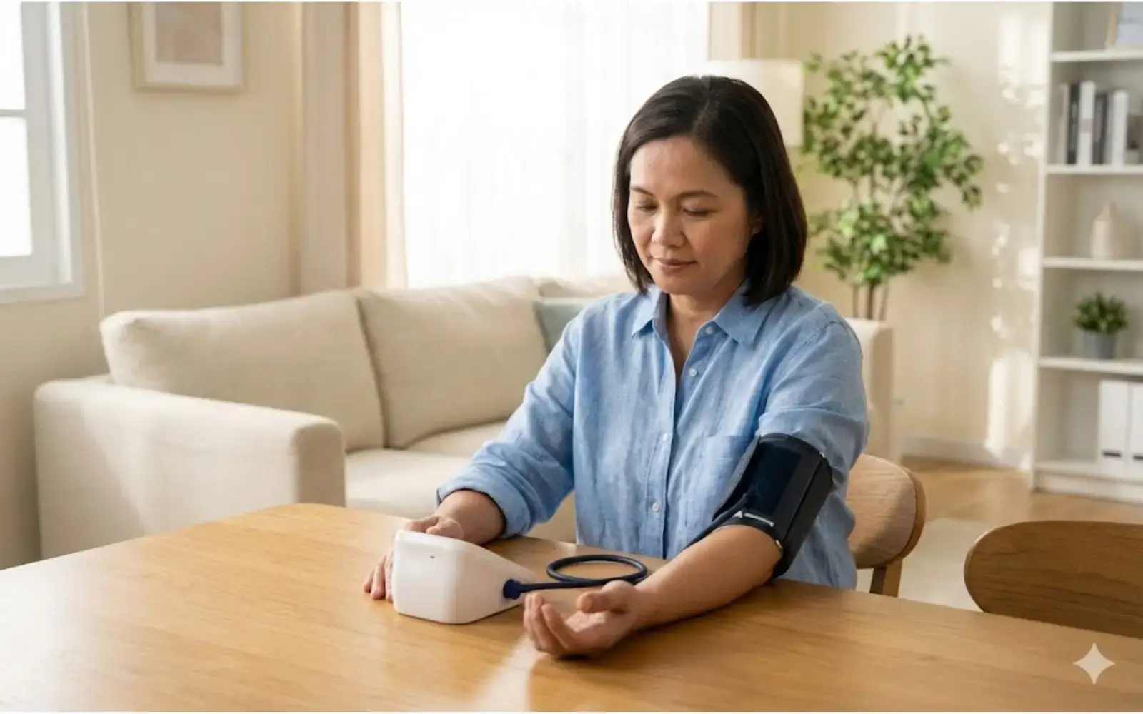 Filipino adult learning to use home blood pressure monitor correctly