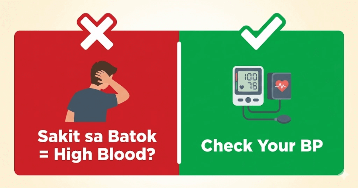 Illustration debunking the myth that back of head pain always means high blood pressure
