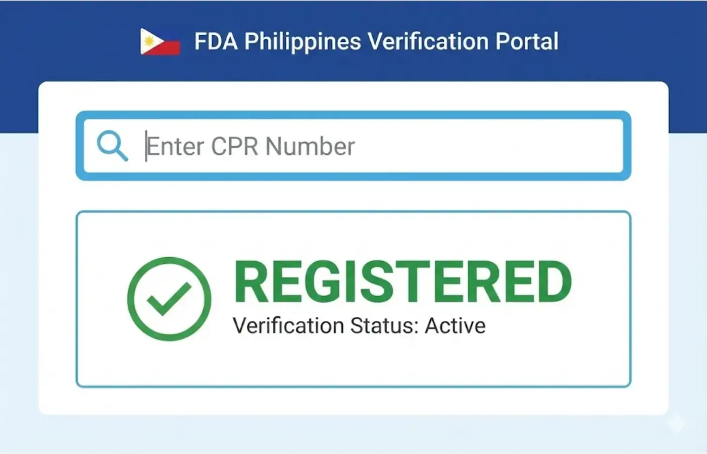FDA Philippines Verification Portal interface illustration