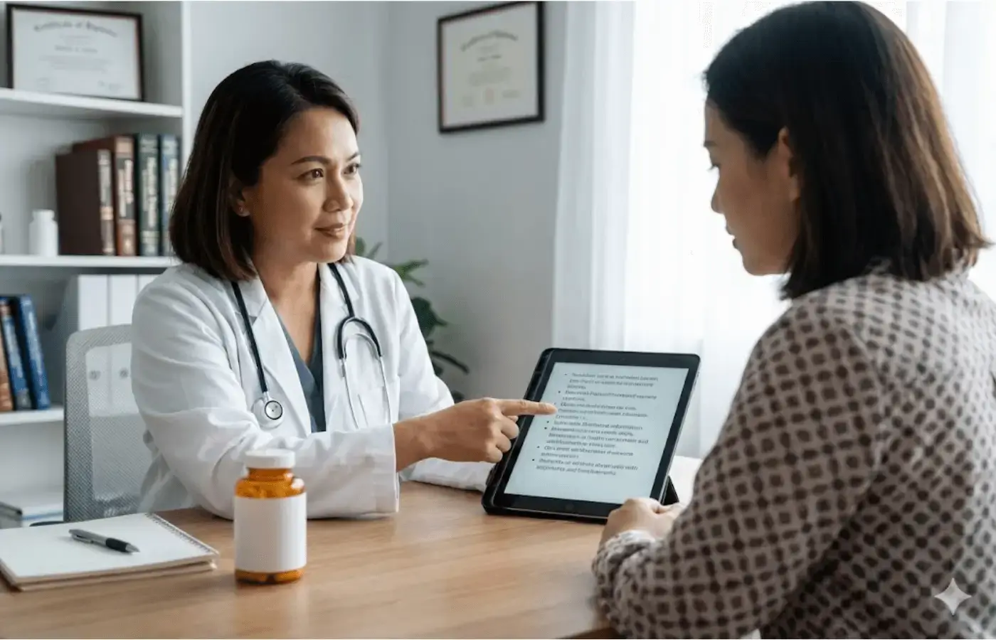 Doctor consulting with patient about herbal supplement safety