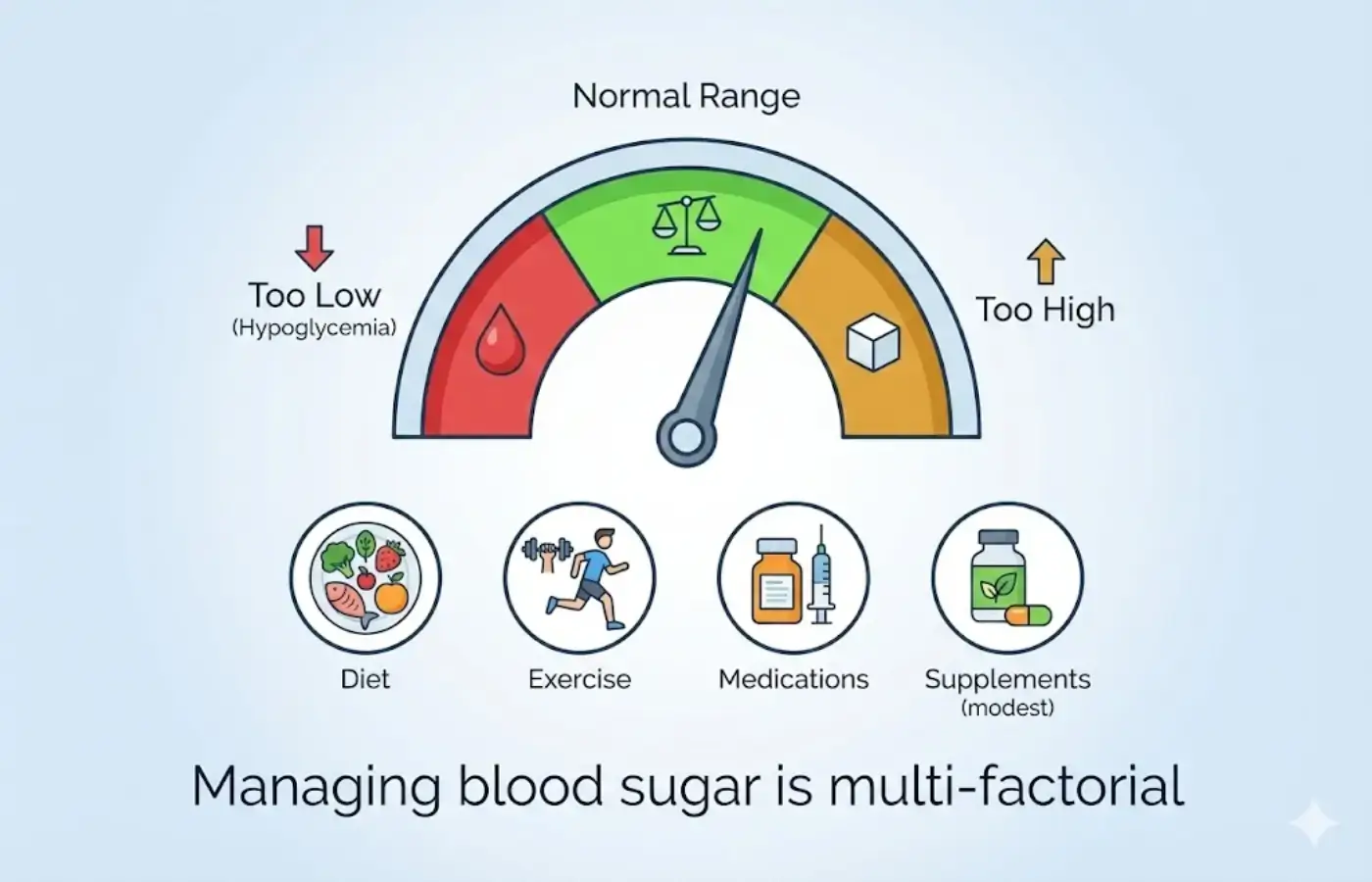 Simple diagram explaining blood sugar regulation