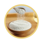 Hydrolyzed collagen in a bowl with a spoon